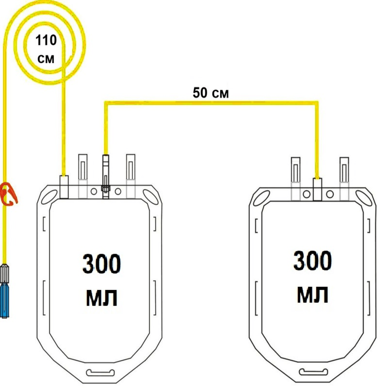 DE-300W-Пластиковий контейнер для компонентів крові без розчину, 300 мл